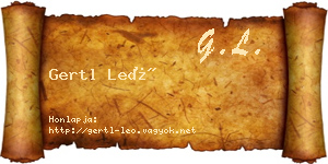 Gertl Leó névjegykártya